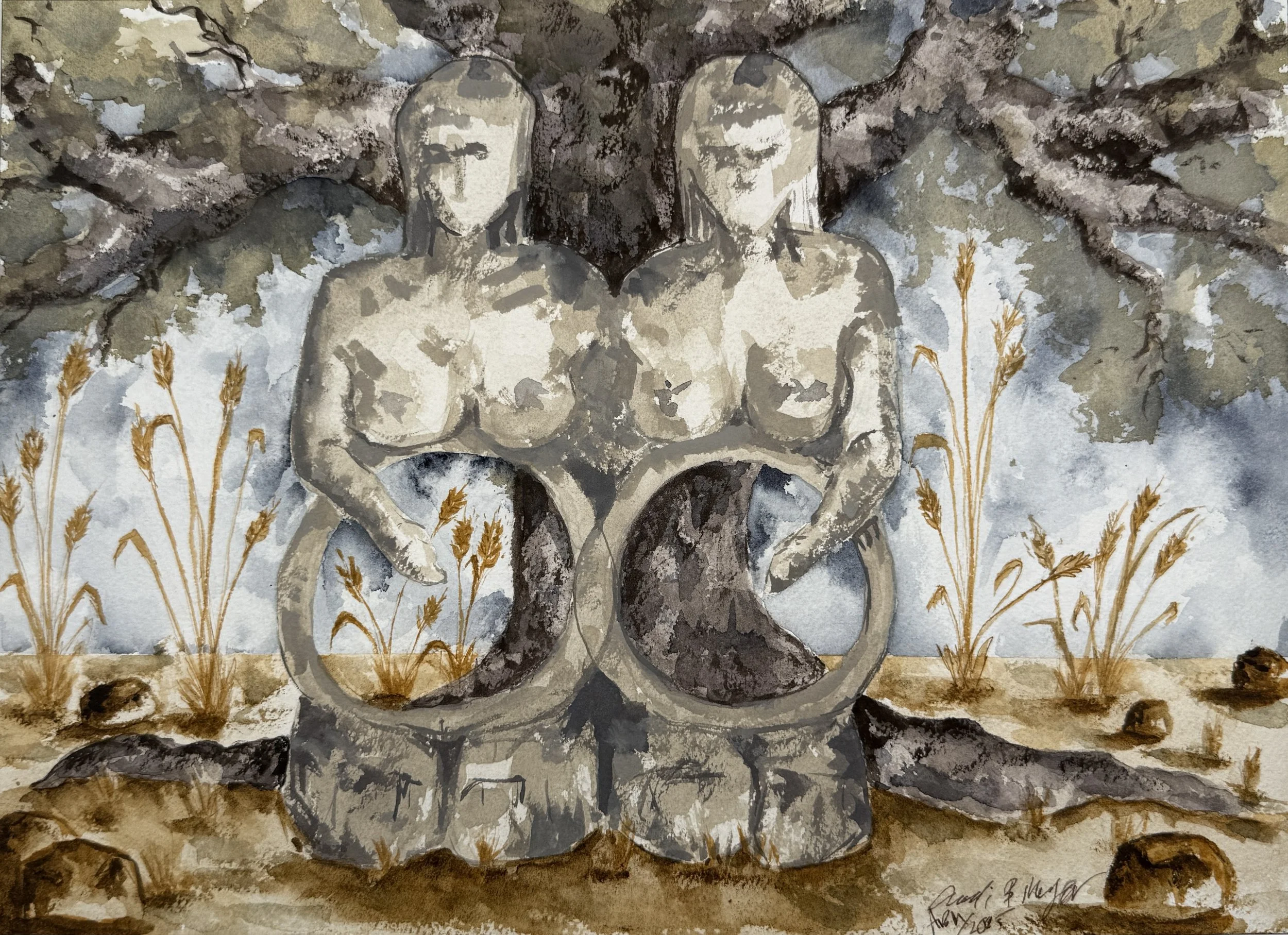 Ossuary of Grief - 2025 - Watercolor and Paper