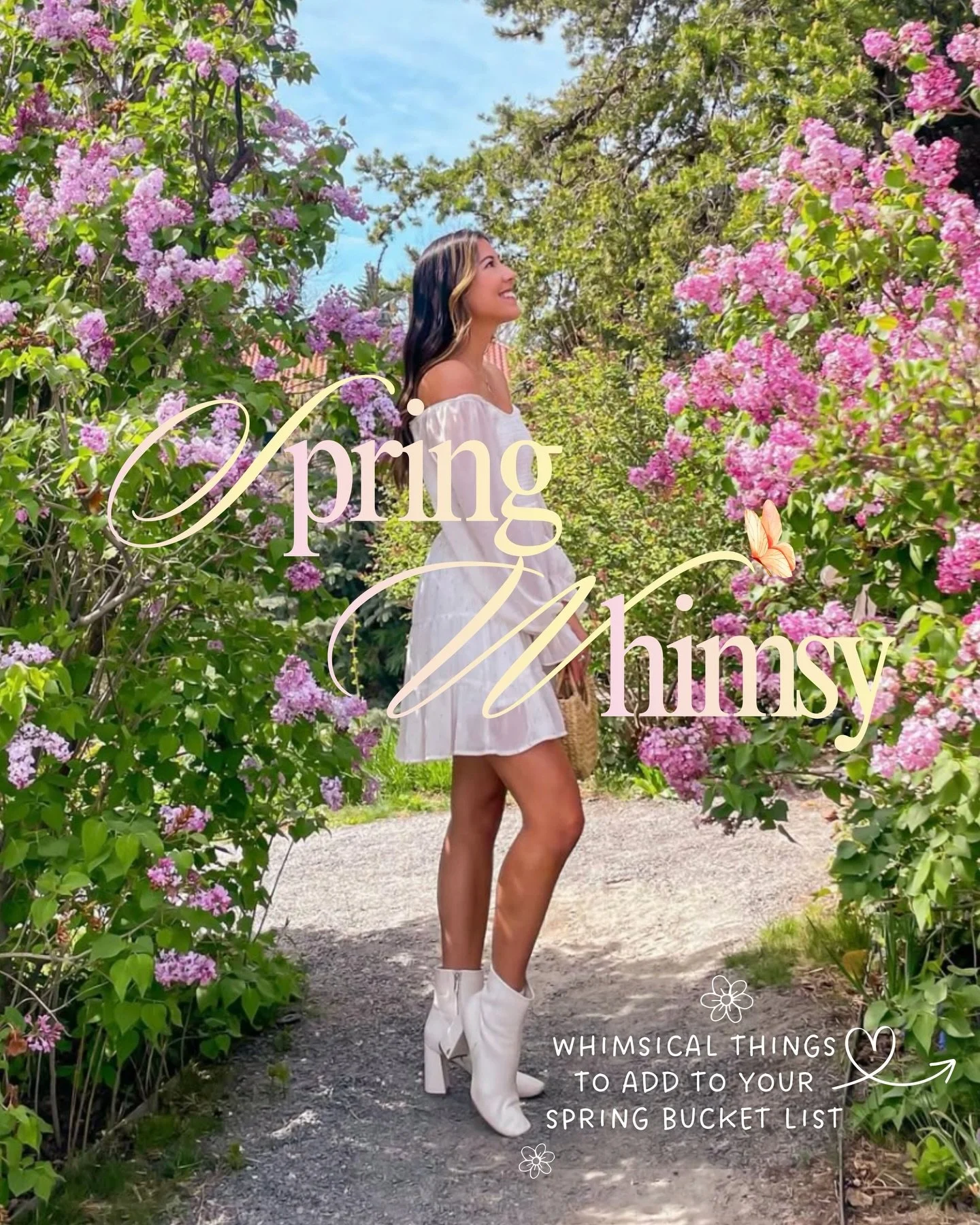 Spring is officially here and if there were ever a season that embodied the feeling of ✨whimsy✨ this would be it 🌸🦋

Here are a few whimsical ideas to add to your spring bucket list. Save for later and let me know which ones you&rsquo;ll be partaki