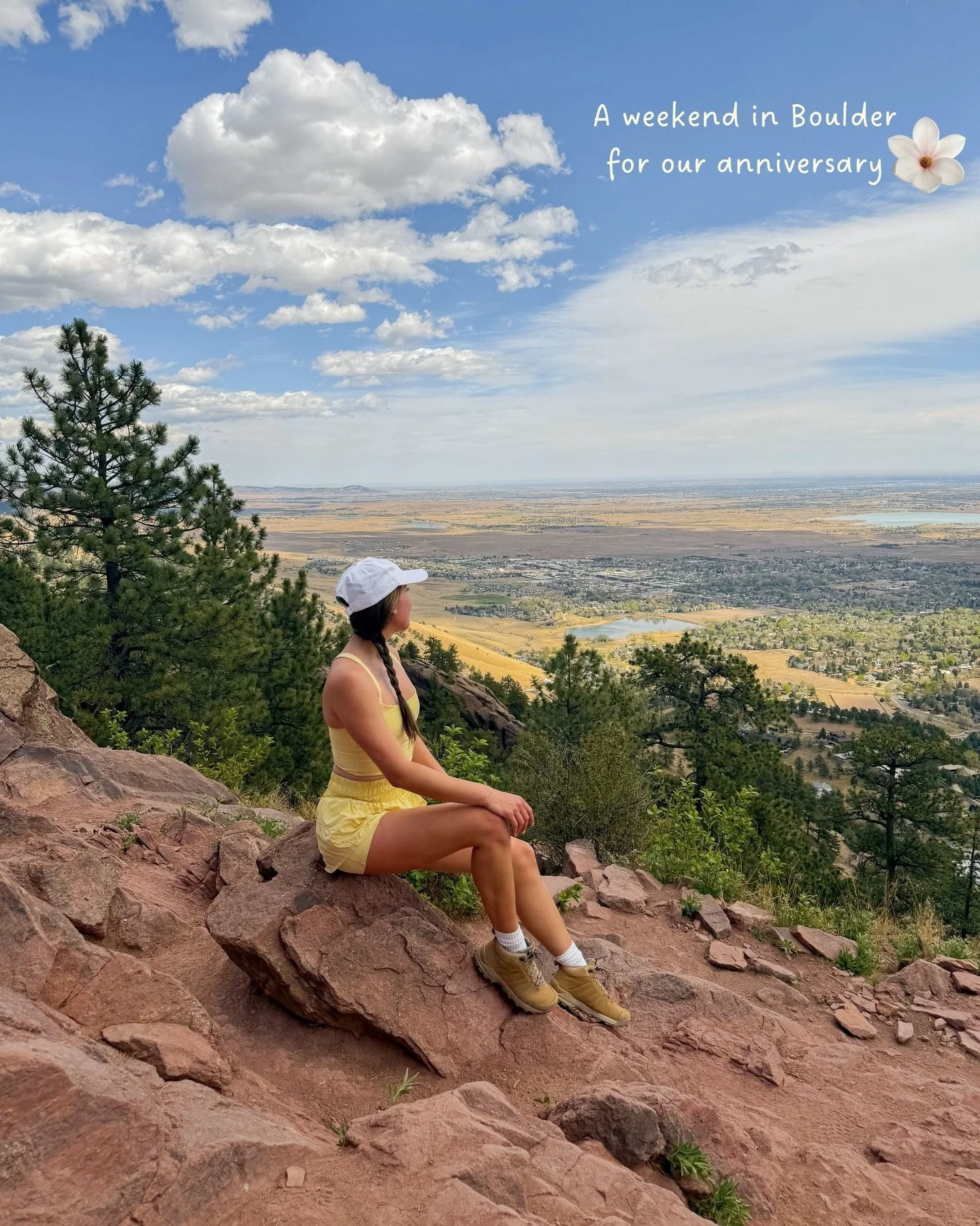 All the highlights from our anniversary weekend in Boulder: 

✨ hosted stay at @stjulienhotel 
🌷walked Pearl street and admired all the tulips
🌱hiked Mount Sanitas Peak Trail
🍹celebrated with lunch &amp; drinks at Jungle
🍲 had dinner at @frascafo