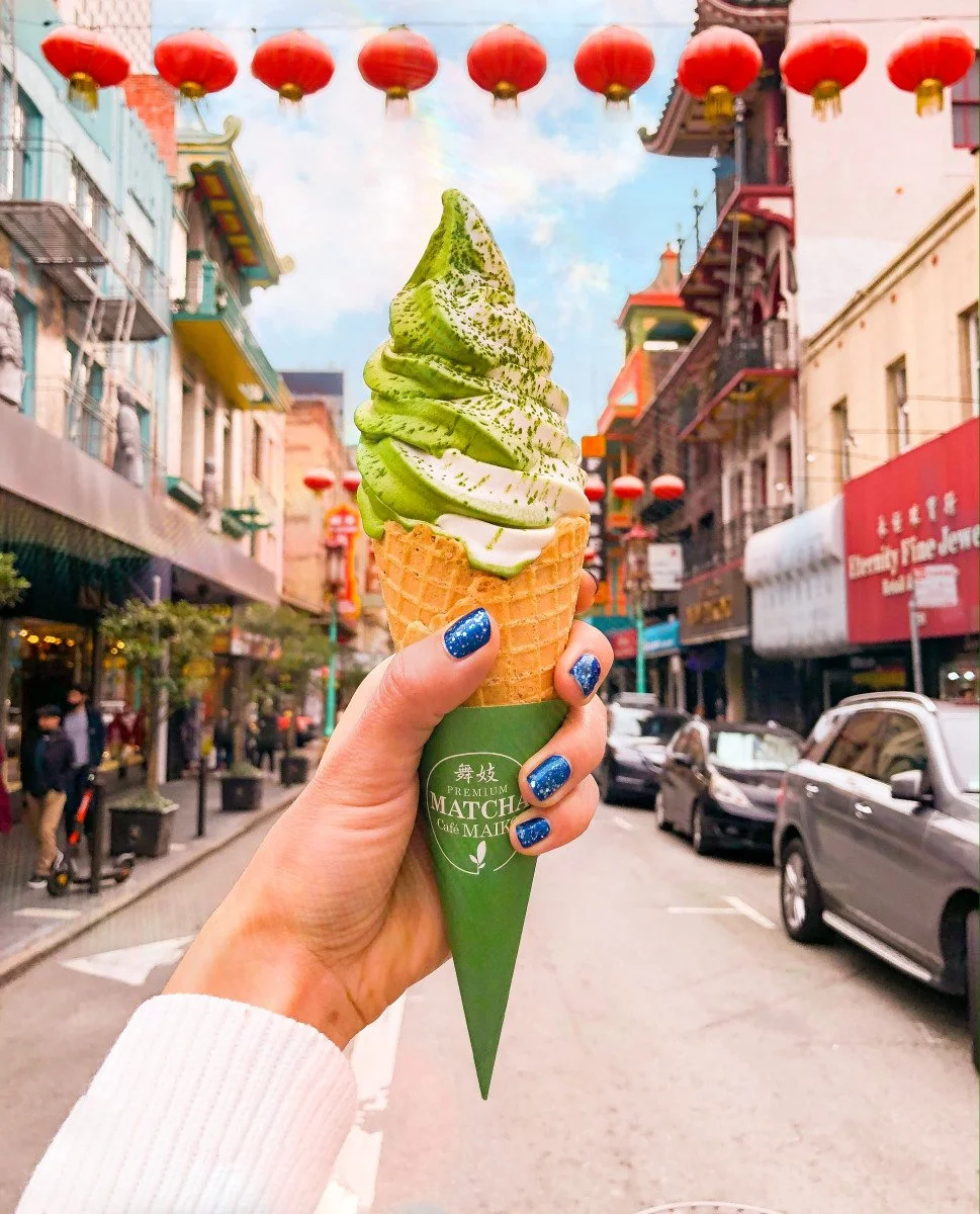 matcha ice cream cone
