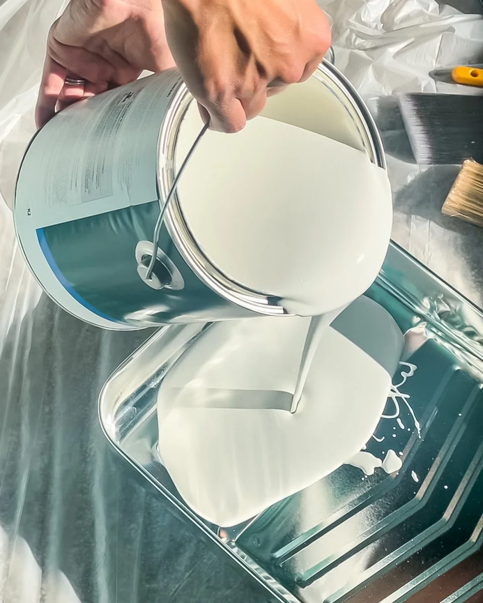 pouring paint
