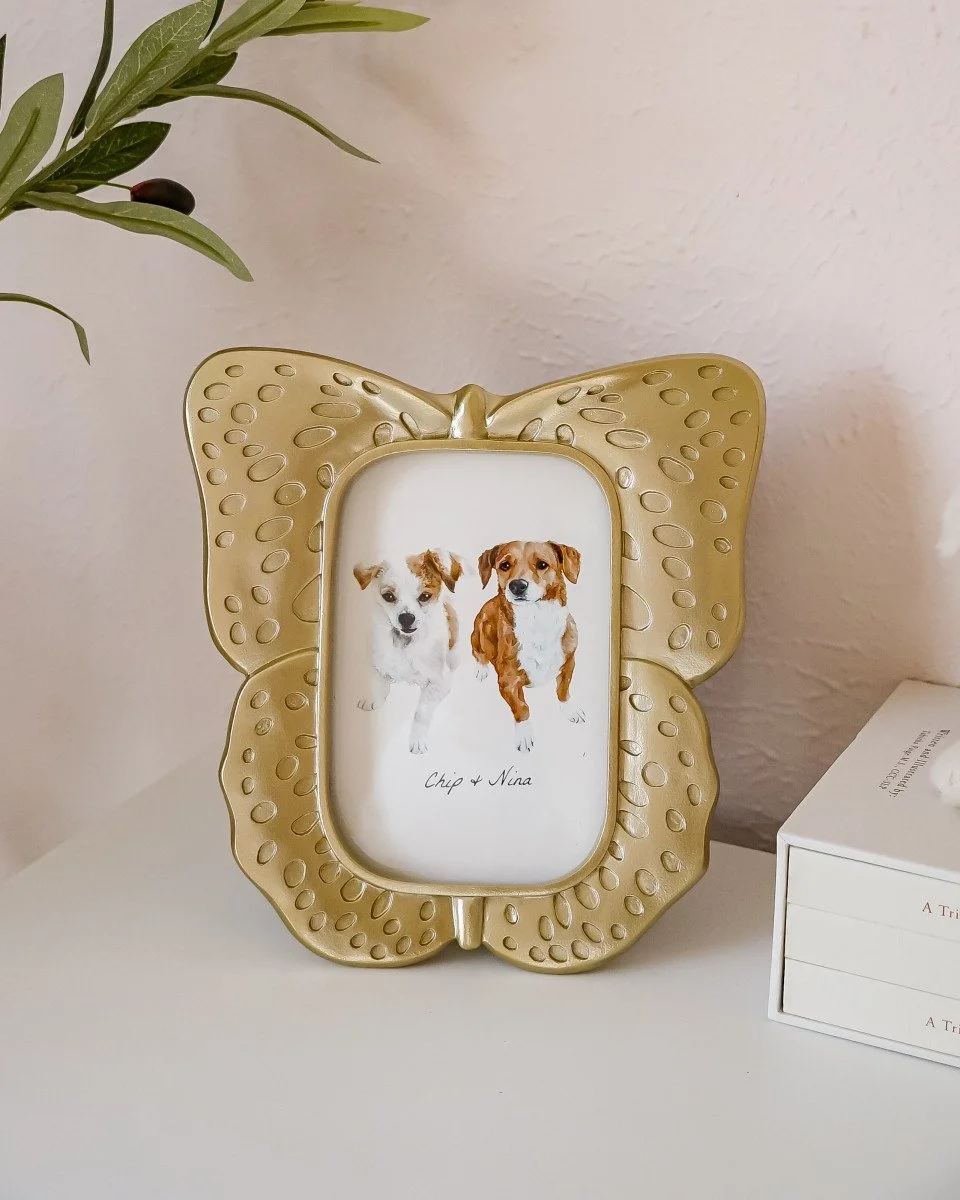 custom watercolor of pups