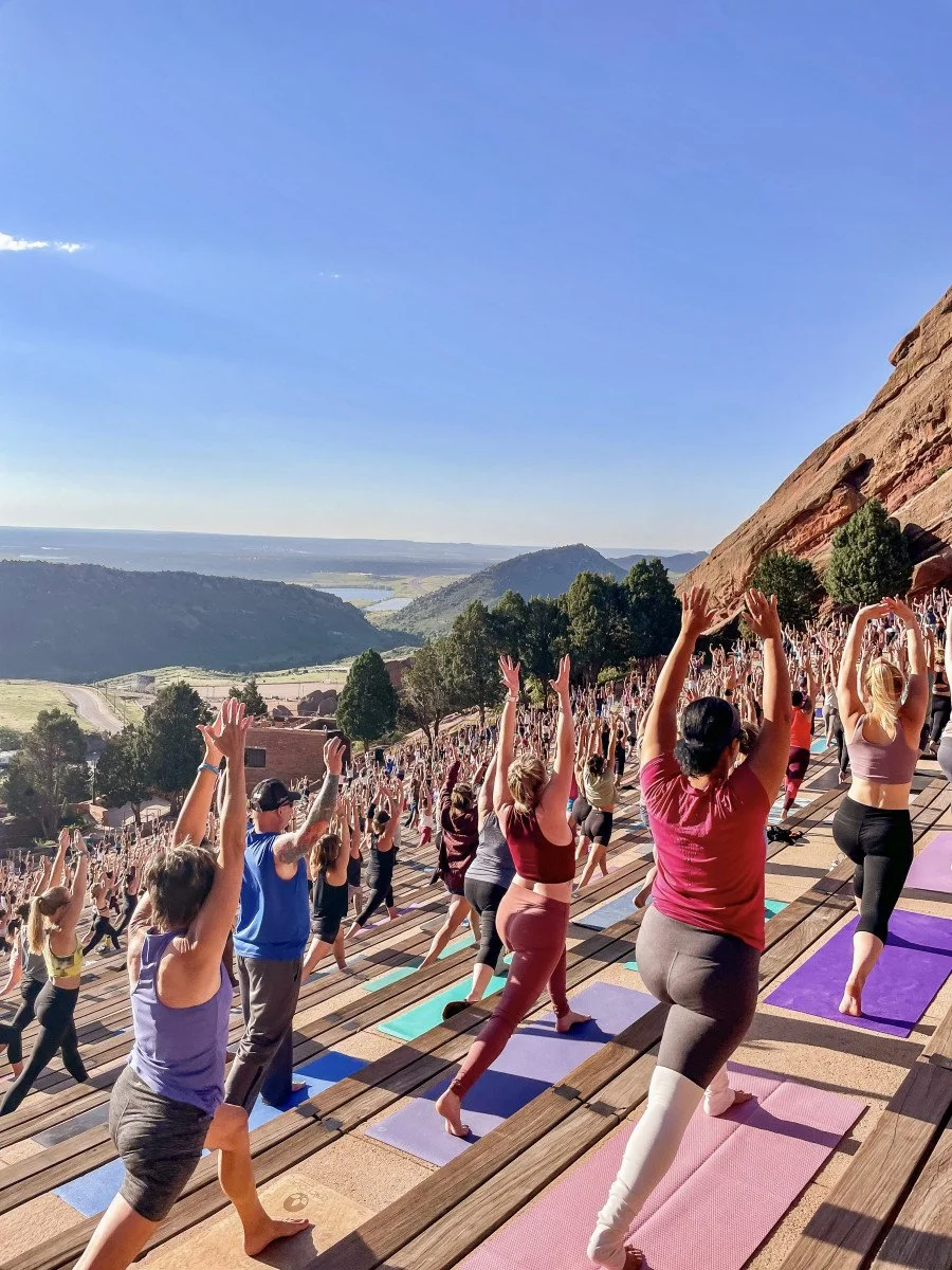 yoga on the rocks in colorado