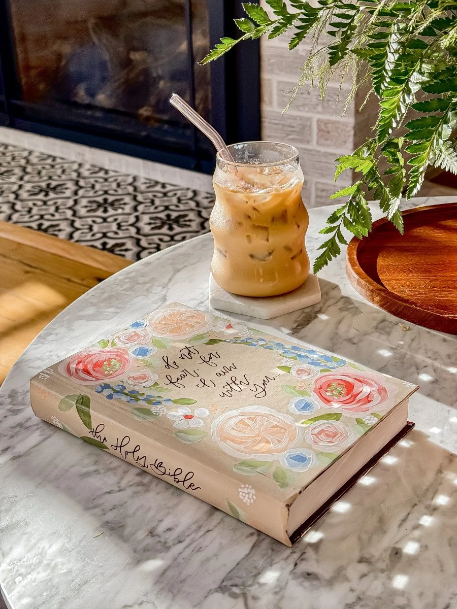 iced coffee and journaling