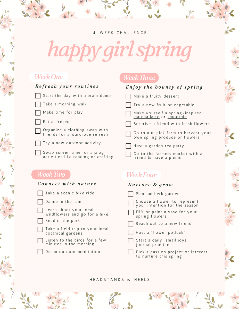 happy girl spring checklist
