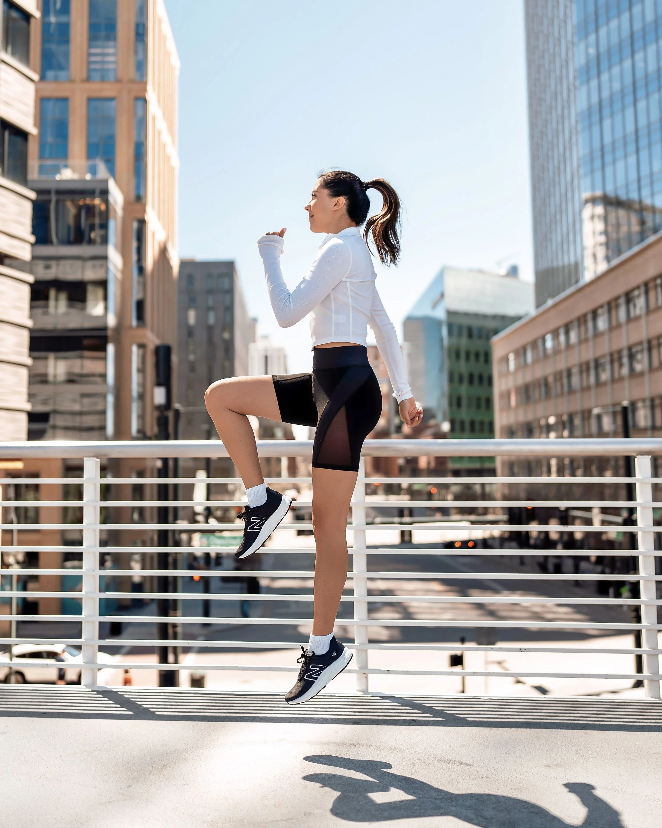 girl in dsw new balance sneakers