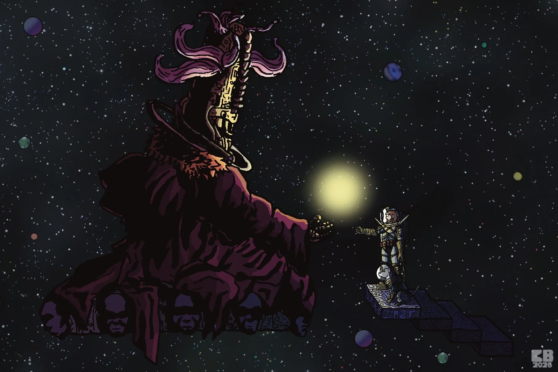 Reception of the Orb - Pen and ink + Procreate - 2026