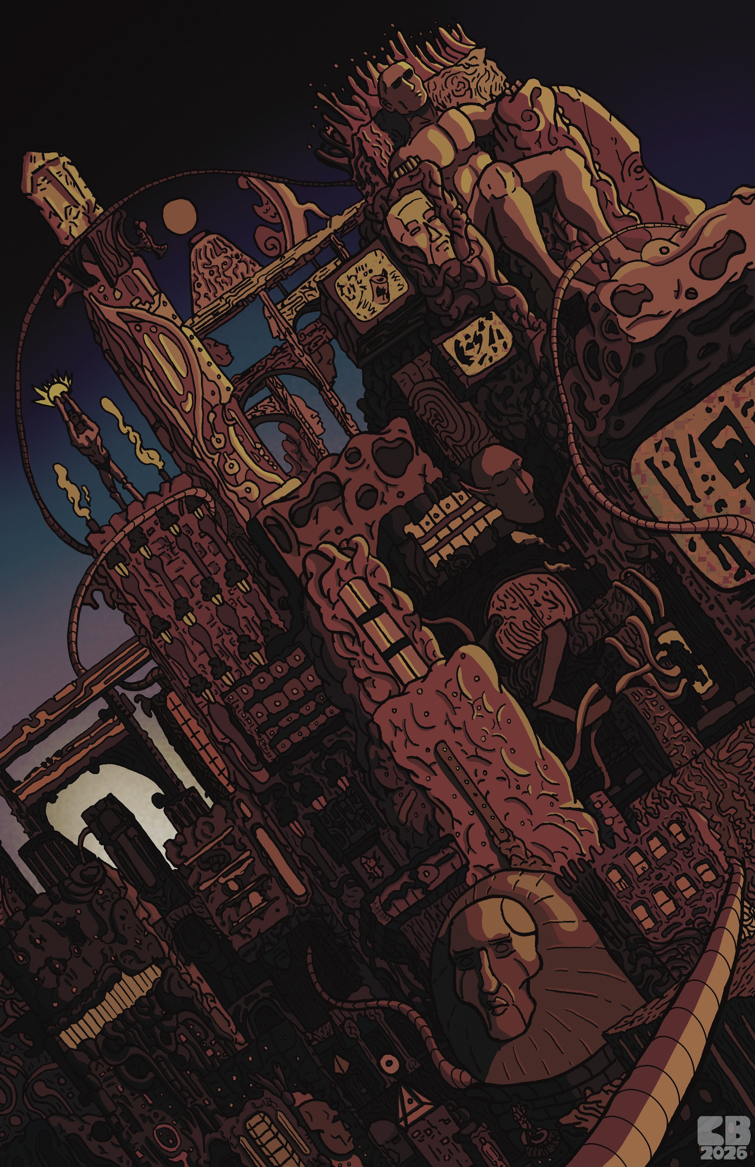 The Colossal Urban Nucleus - Pen and ink + Procreate - 2026