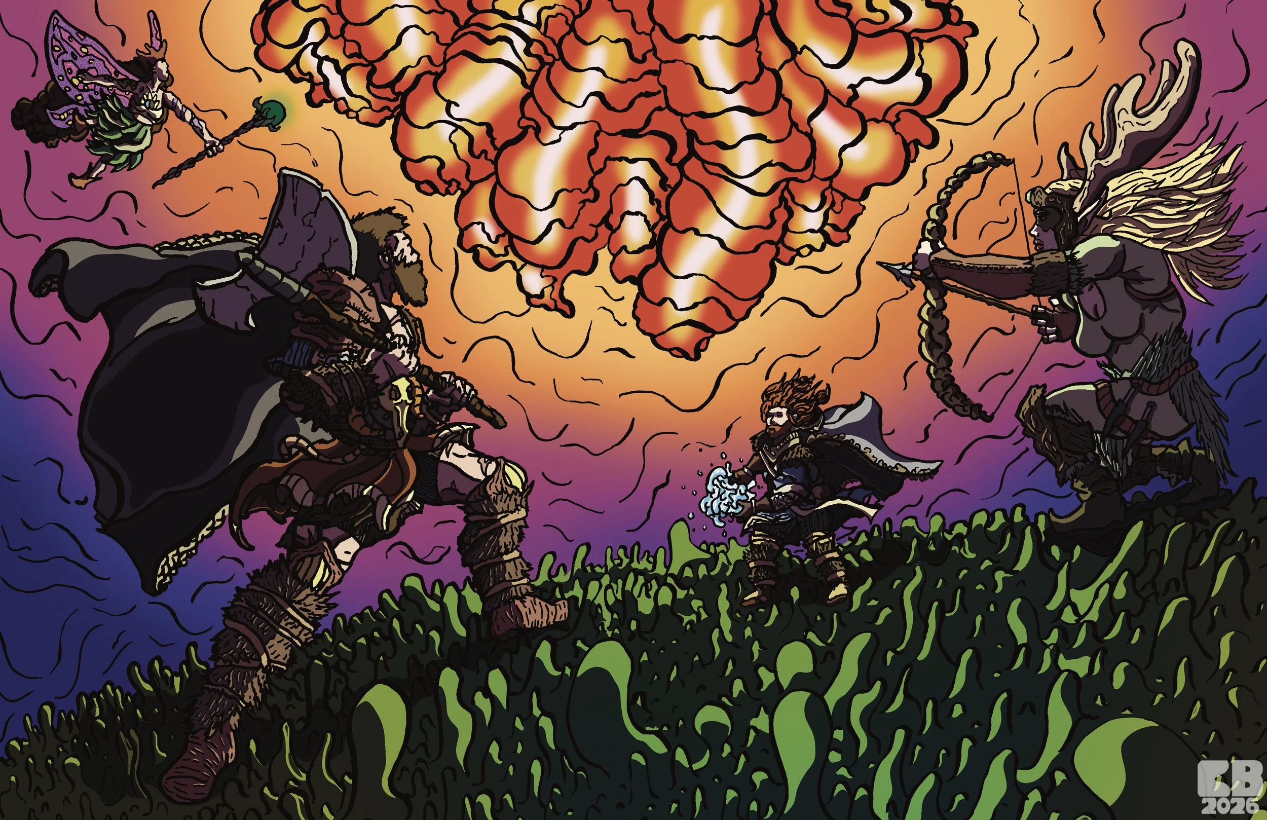 Voyagers of the Mystic - Pen and ink + Procreate - 2026