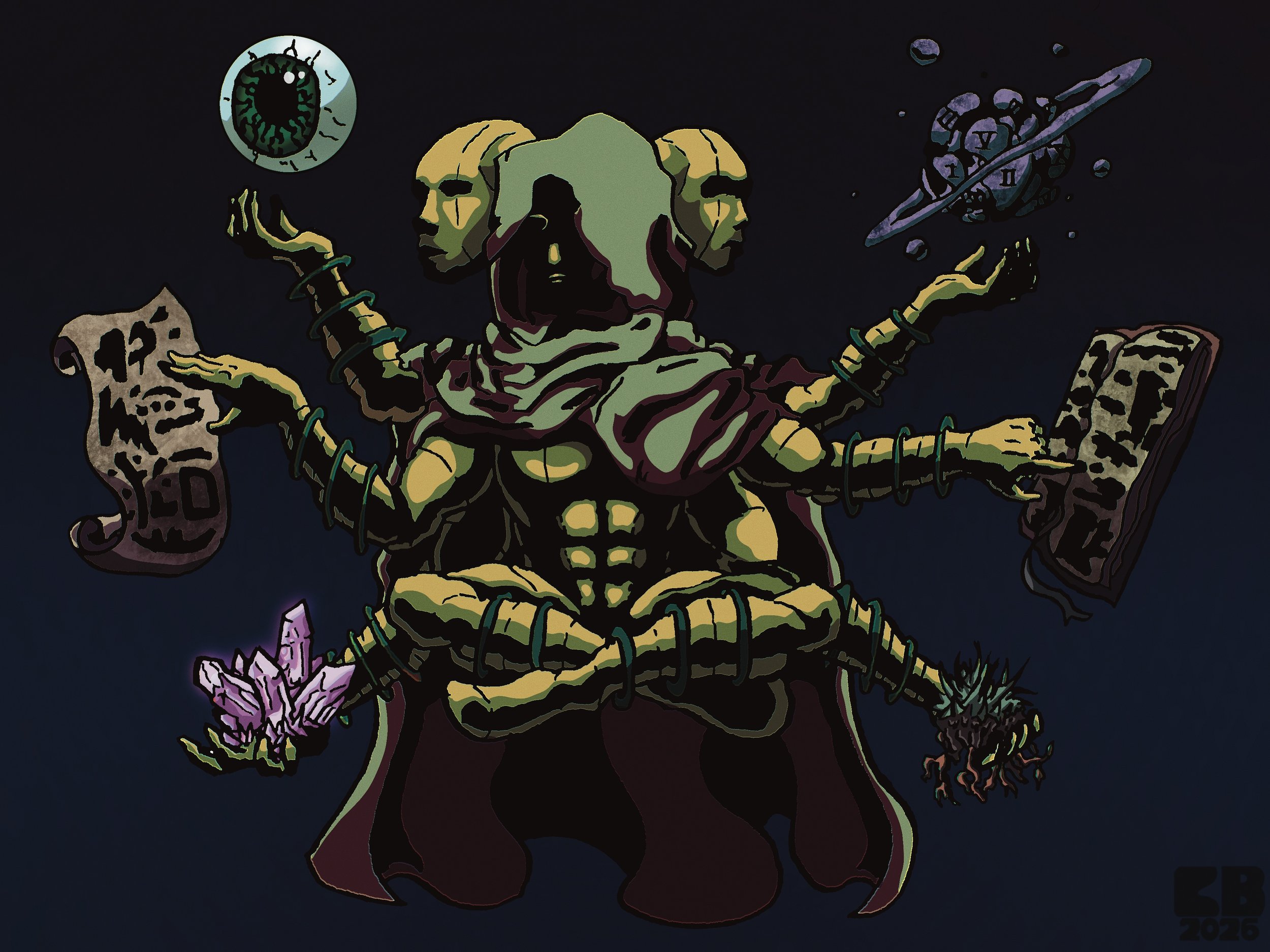 The Architect of Lore and Creation - Pen and ink + Procreate - 2026