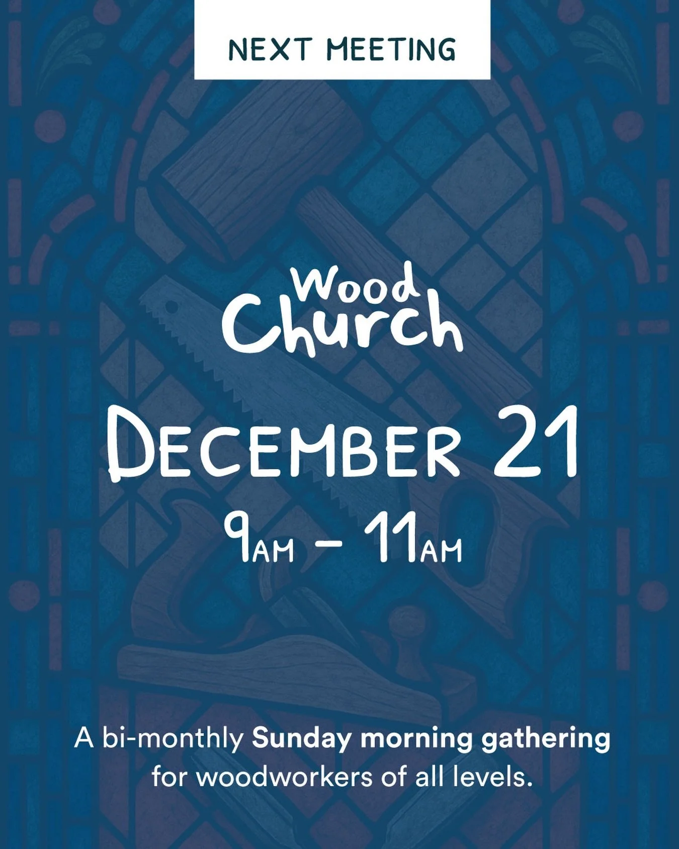 Meeting alert!

Next Wood Church is a laid-back shop hang, show-and-tell and swap meet. We&rsquo;re clearing out some tools, and a pile of scrap hardwood perfect for small projects. Bring something of your own to trade, sell, or give away. And bring 