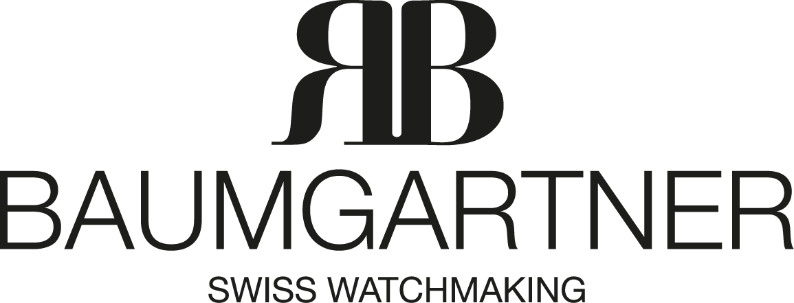 Logo von Baumgartner Swiss Watchmaking mit den Buchstaben 'BB' oben und dem Schriftzug 'BAUMGARTNER SWISS WATCHMAKING' darunter.
