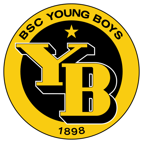 Der Vereinssport-Logo von BSC Young Boys mit schwarzem Hintergrund, gelbem Schriftzug "BSC Young Boys" und "1898" darunter, einem gelben Kreis, einer gelben Sterne und den großen Buchstaben Y, B, und 3 in Gelb mit schwarzer Kontur.