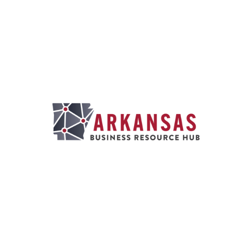 Logo for Arkansas Business Resource Hub featuring a stylized map of Arkansas with connected dots and lines.