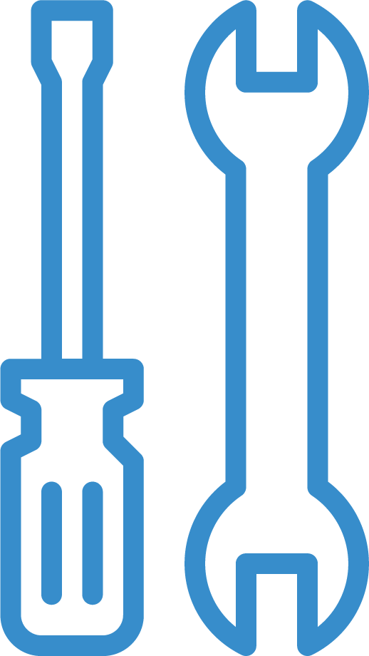 Icon of a screwdriver and a wrench crossed