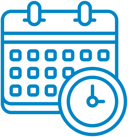 Calendar with a clock overlay