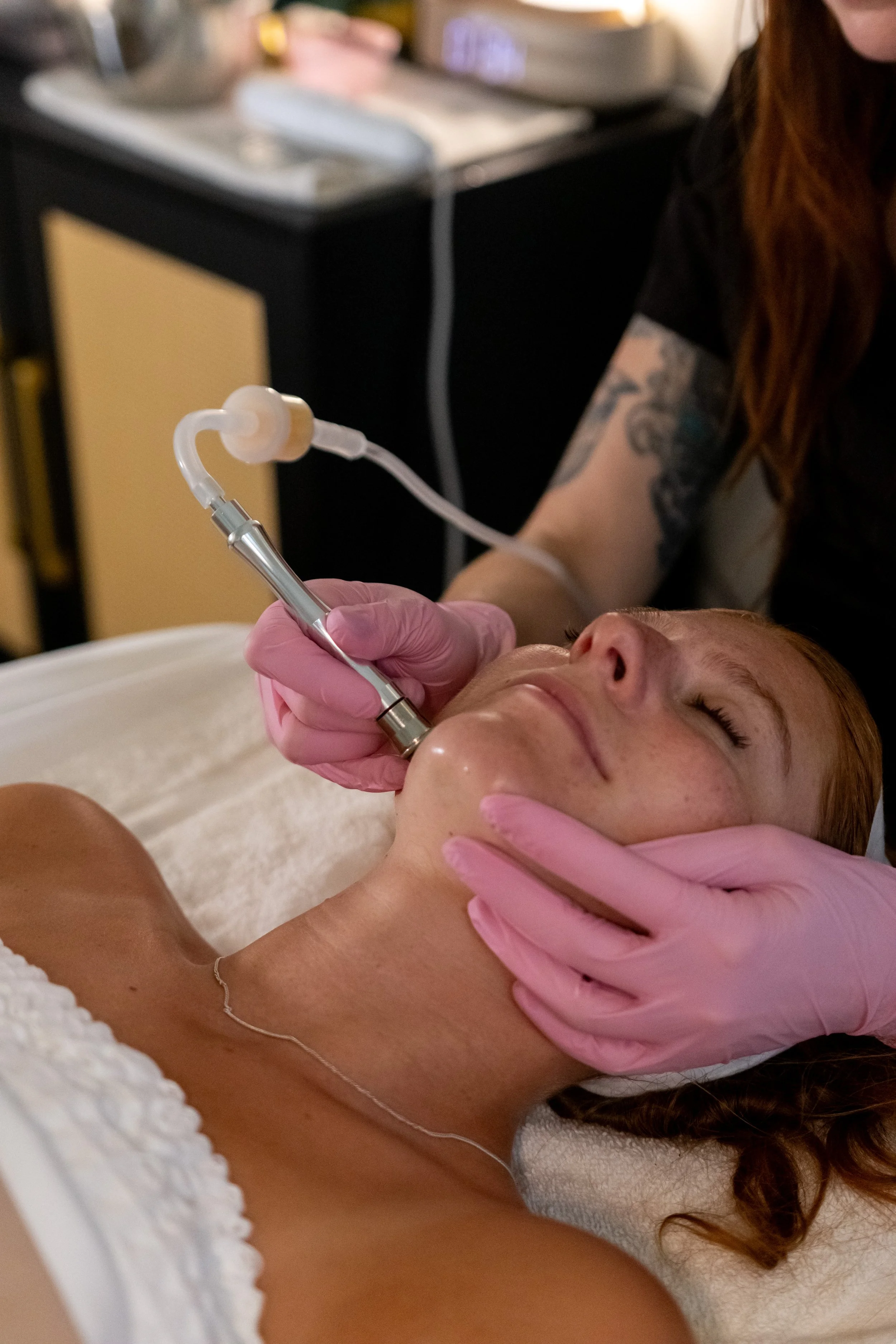 microdermabrasion facial. exfoliation. manual exfoliation. air brush serum infusion. glow facial 