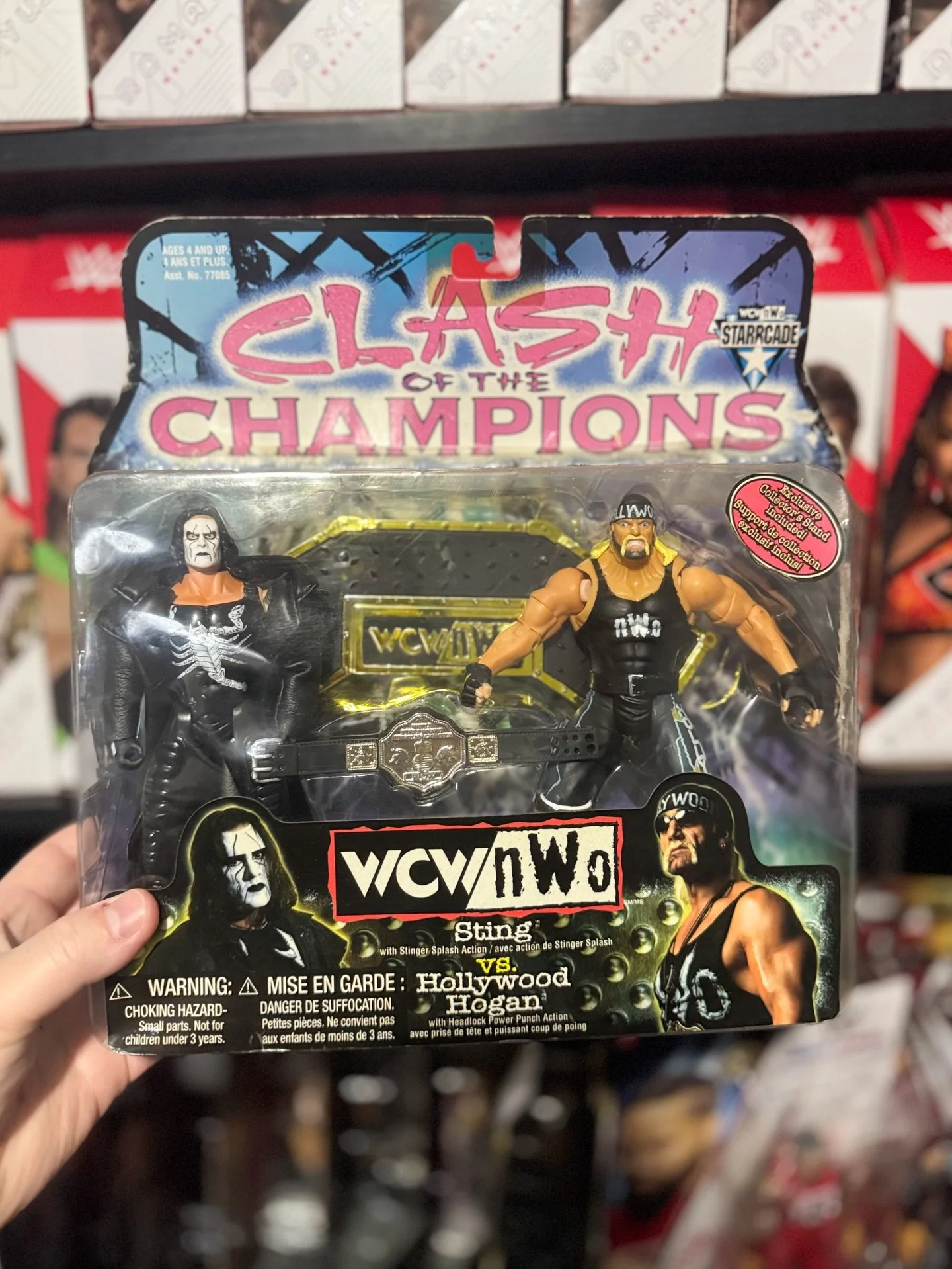 Here's something you don't see everyday! We stumbled upon this vintage WCW Sting vs Hollywood Hulk Hogan 2 pack from 1999, it was dusty as hell but still beautiful. 

Whats your favourite WCW memory? 👇🏻