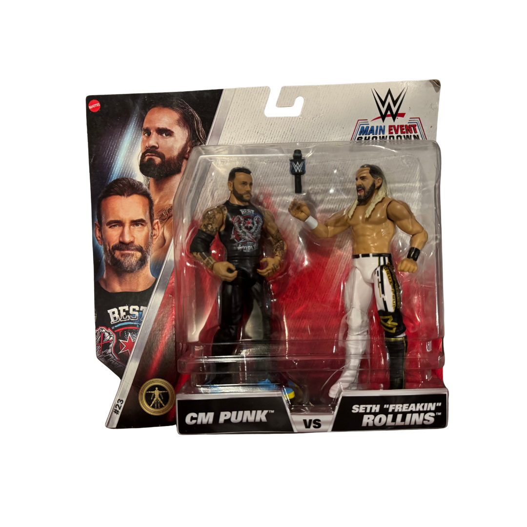 CM Punk vs Seth “Freakin” Rollins – WWE Main Event Showdown 2-Pack Figure Set