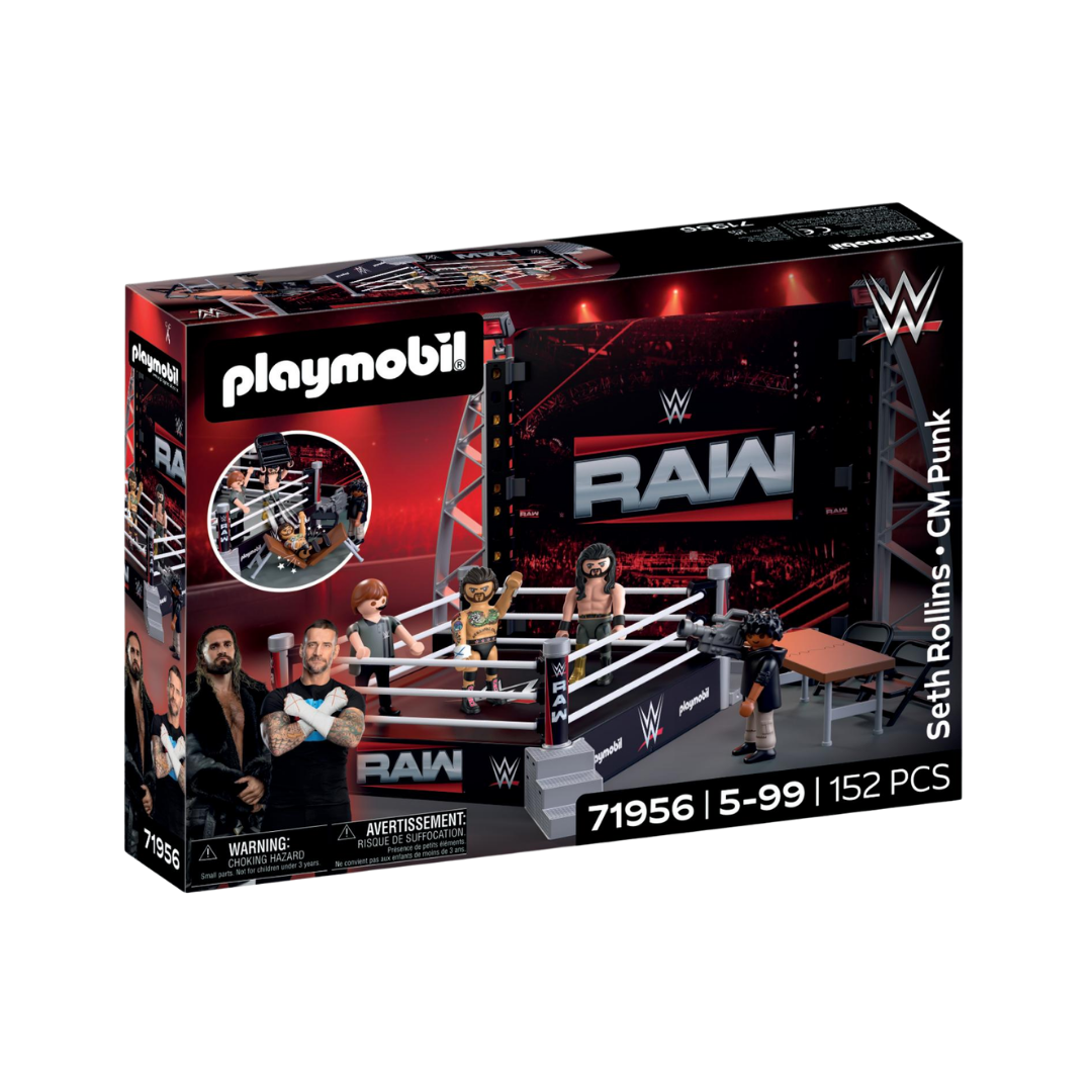 PLAYMOBIL WWE Raw Ring Set – CM Punk & Seth Rollins (Pre-Order)