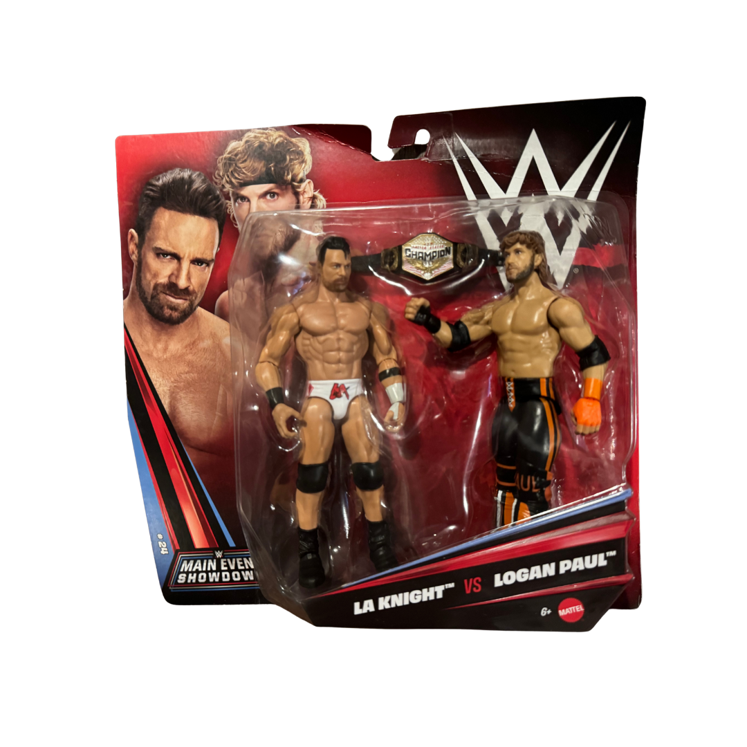 LA Knight vs Logan Paul – WWE Main Event Showdown 2-Pack Figure Set