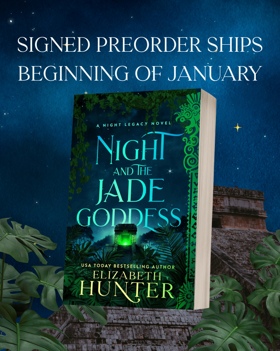 signed paperback of Night and the Jade Goddess