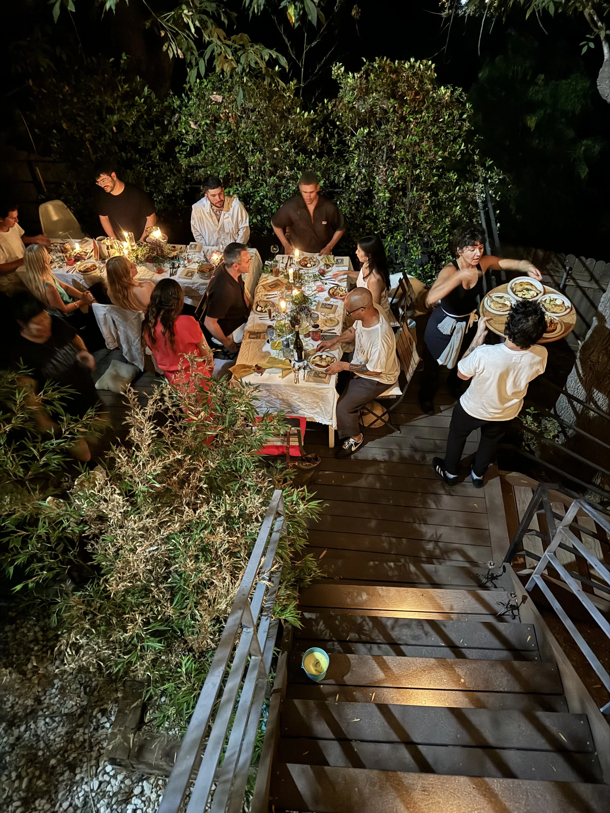 Scenes from the dinner series no.1. Serving the last dessert course of the evening.