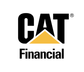 Caterpillar Financial logo with bold black letters and a yellow triangle shape under the letter 'A'.