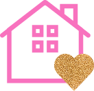 Outline of a house with a heart