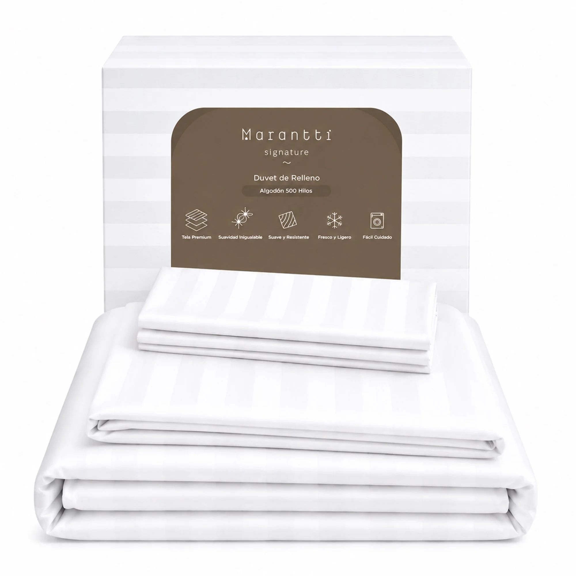 Funda de Duvet Premium 100% Algodón 500 Hilos (Blanco)