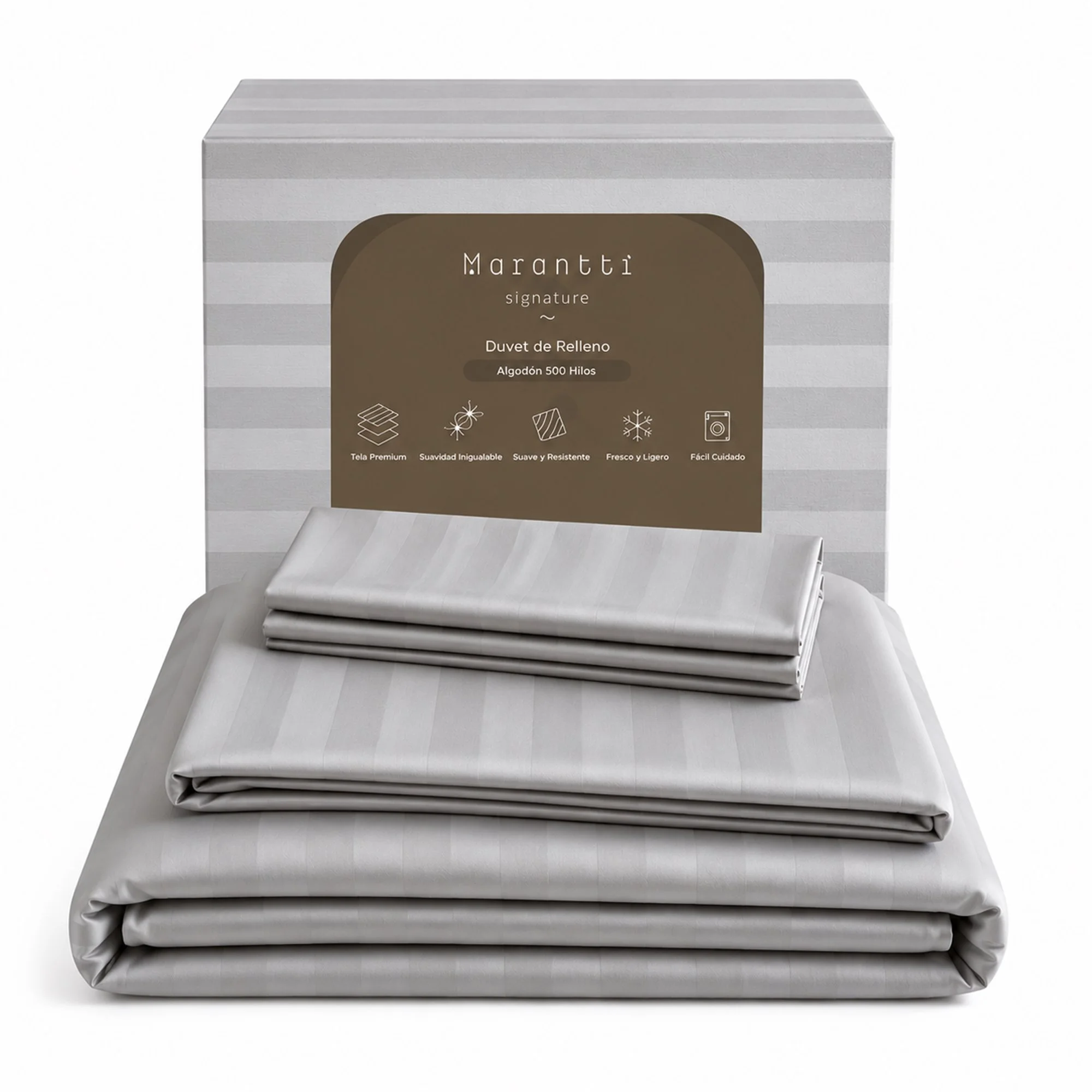 Funda de Duvet Premium 100% Algodón 500 Hilos (Gris)