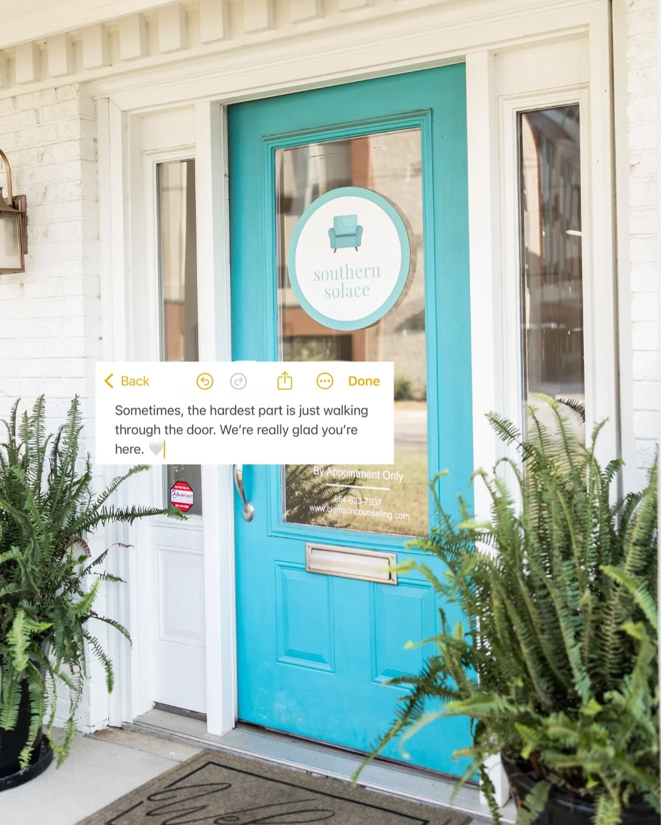 Starting therapy can feel intimidating, especially if you are not sure what to expect. On the other side of this door is a friendly team ready to welcome and support you. We are glad you are here. 🤍

#CollegeMentalHealth
#TherapyForStudents
#Clemson