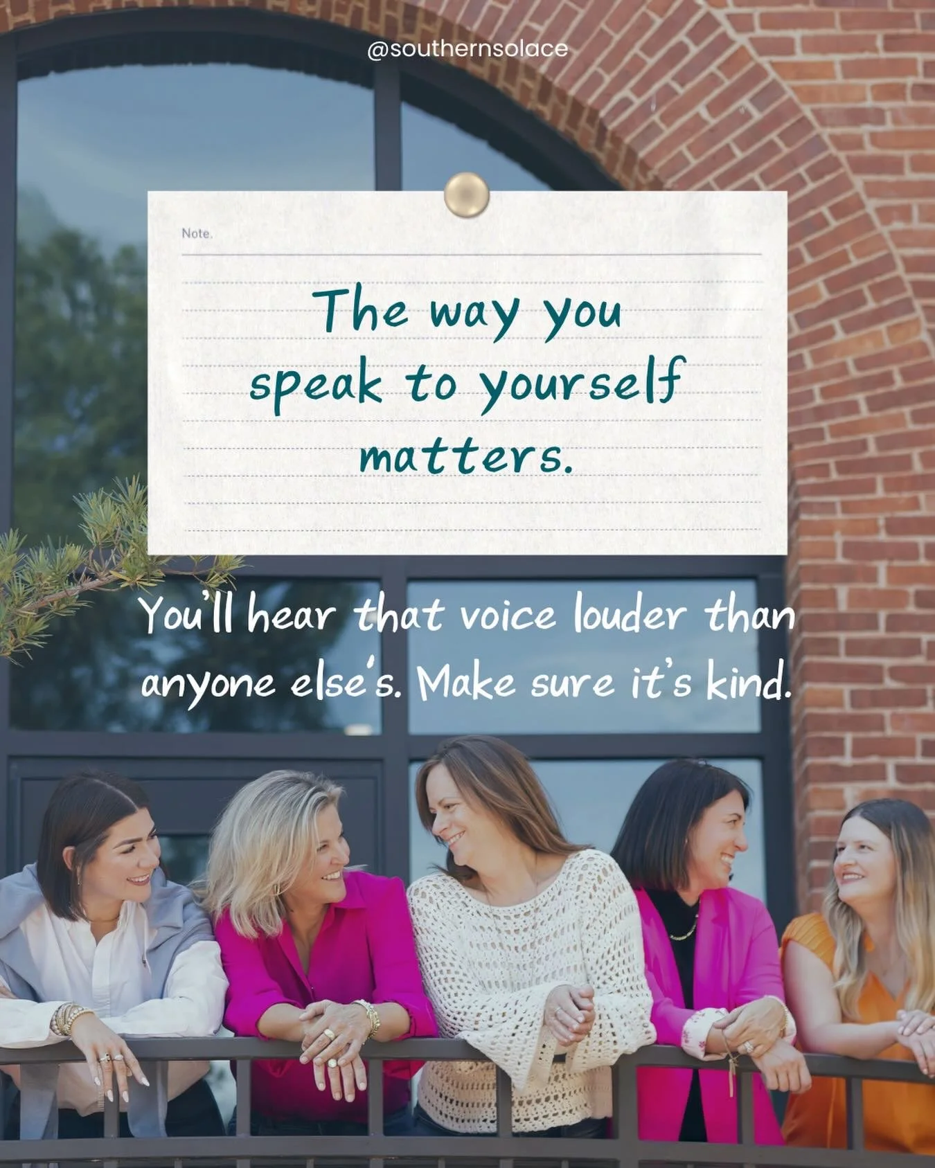 The way you speak to yourself becomes the tone you carry through everything.

It shapes how you handle stress, how you see yourself, and how you move through hard moments.

Most people are much harder on themselves than they&rsquo;d ever be with some