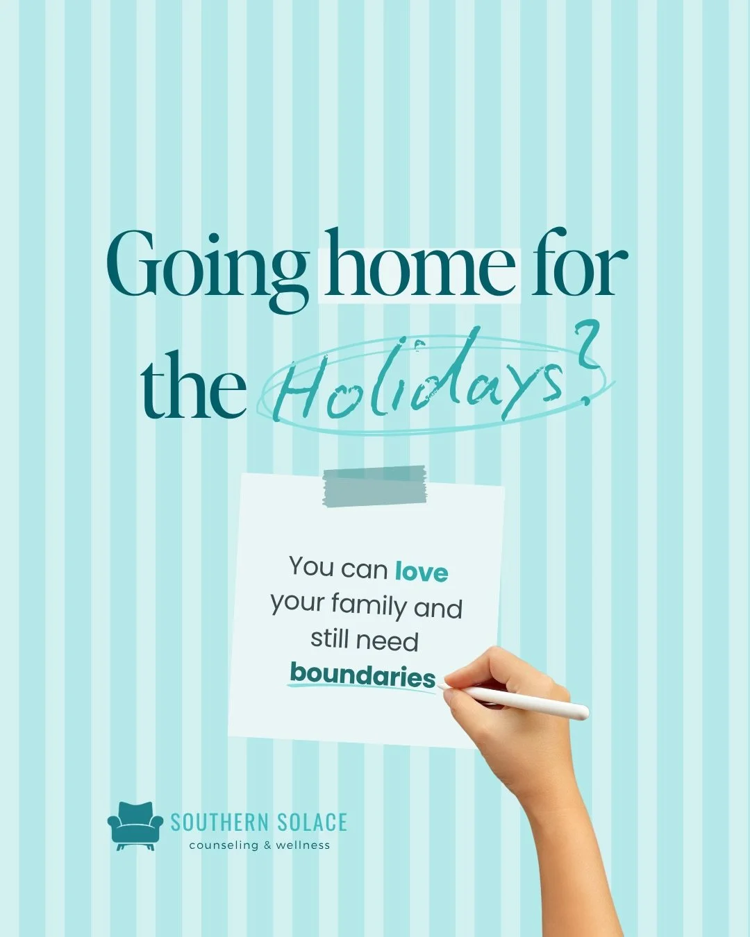 What would make going home for the holidays feel a little easier this year?

Maybe it&rsquo;s having your own place to stay, making time for a walk, or deciding ahead of time how long you&rsquo;ll visit. Small plans can give you more breathing room w