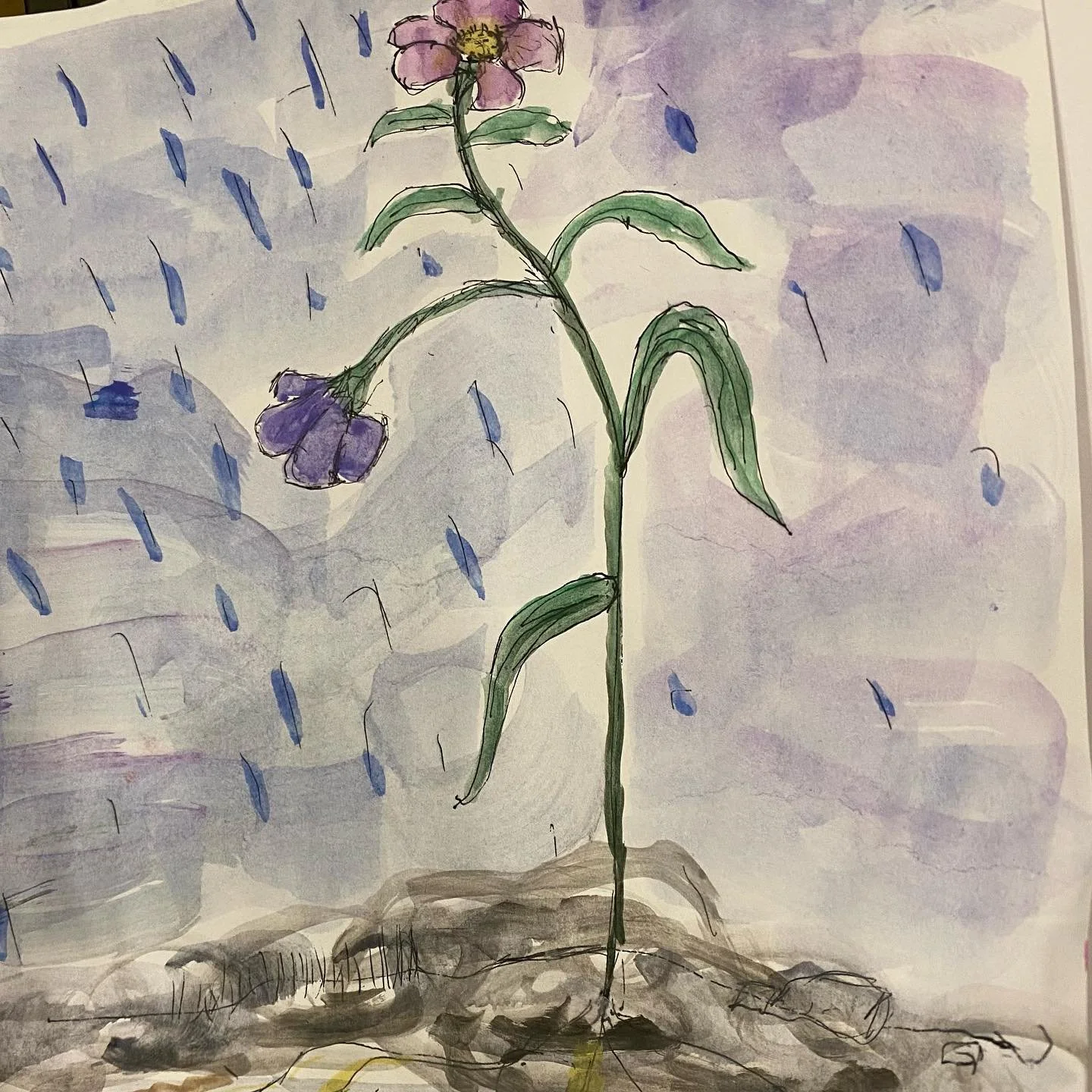 #client #art from #session #therapy #arttherapy #yyc #alberta #wilting but still #growing #tall #shared with permission