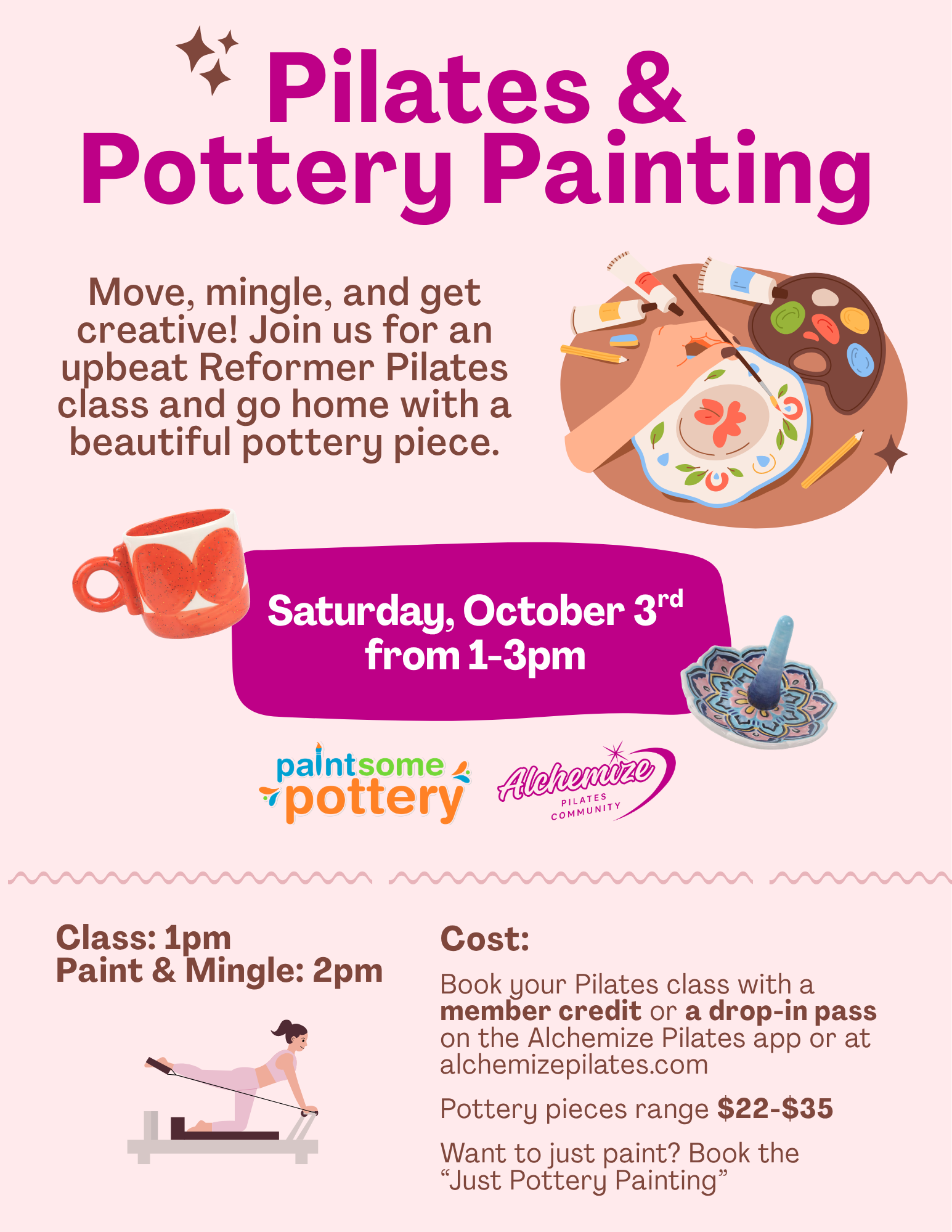 Pilates & Pottery Painting