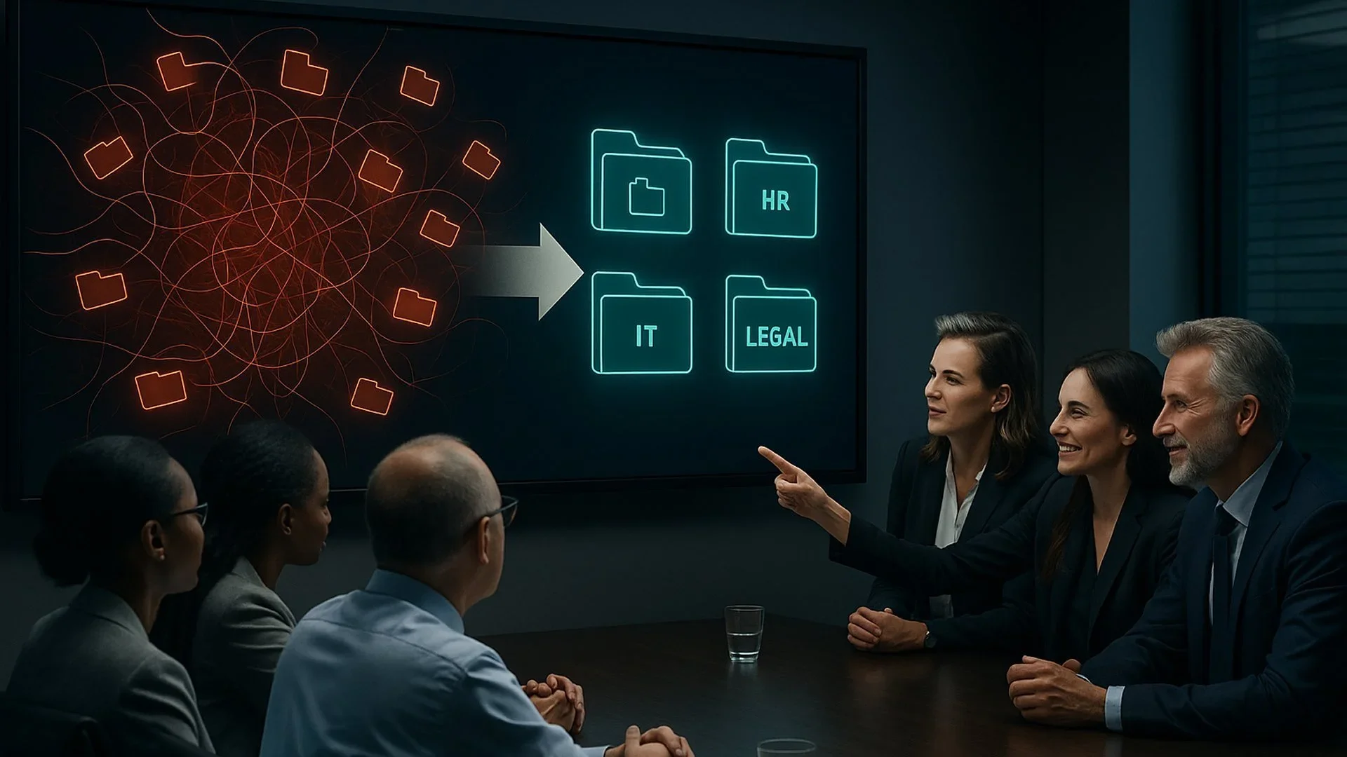 IT and leadership team planning Safe Zone launch from readiness assessment results