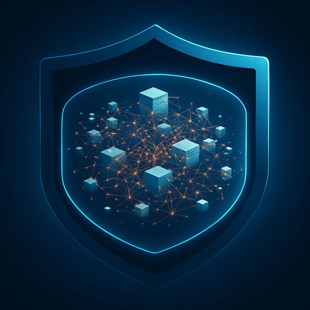 Shield icon symbolizing protection of Microsoft 365 data from legacy chaos using AI Safe Zones.