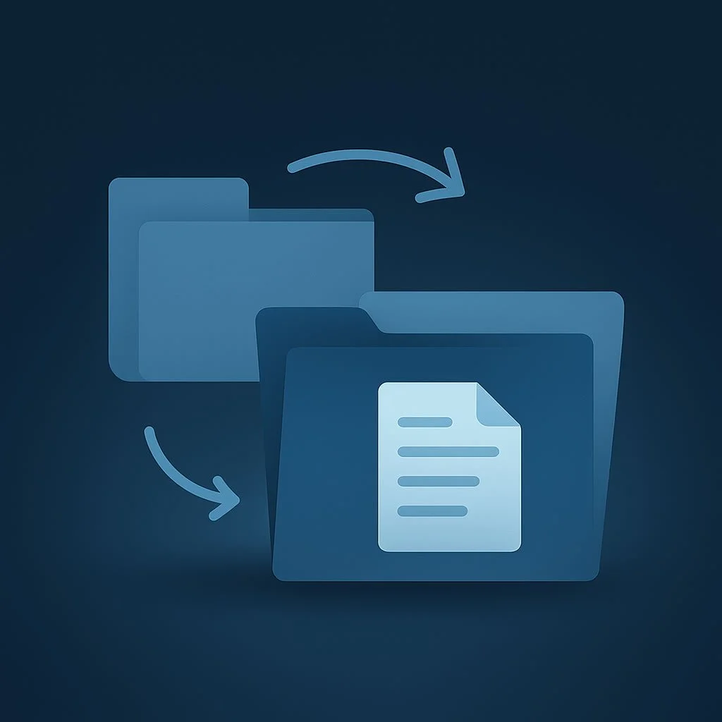 Folders and document icons representing Copilot-ready curated files in a departmental Safe Zone.