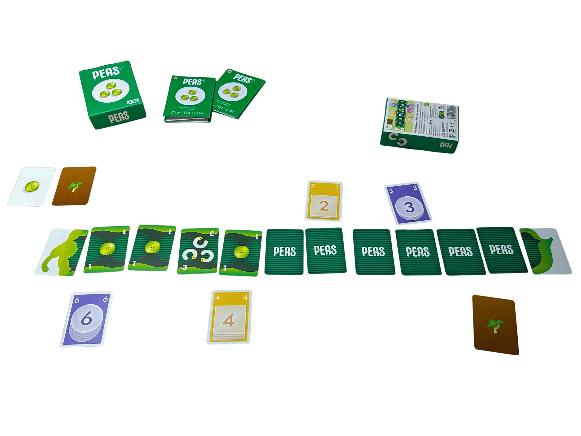 Peas: the card setup during a game