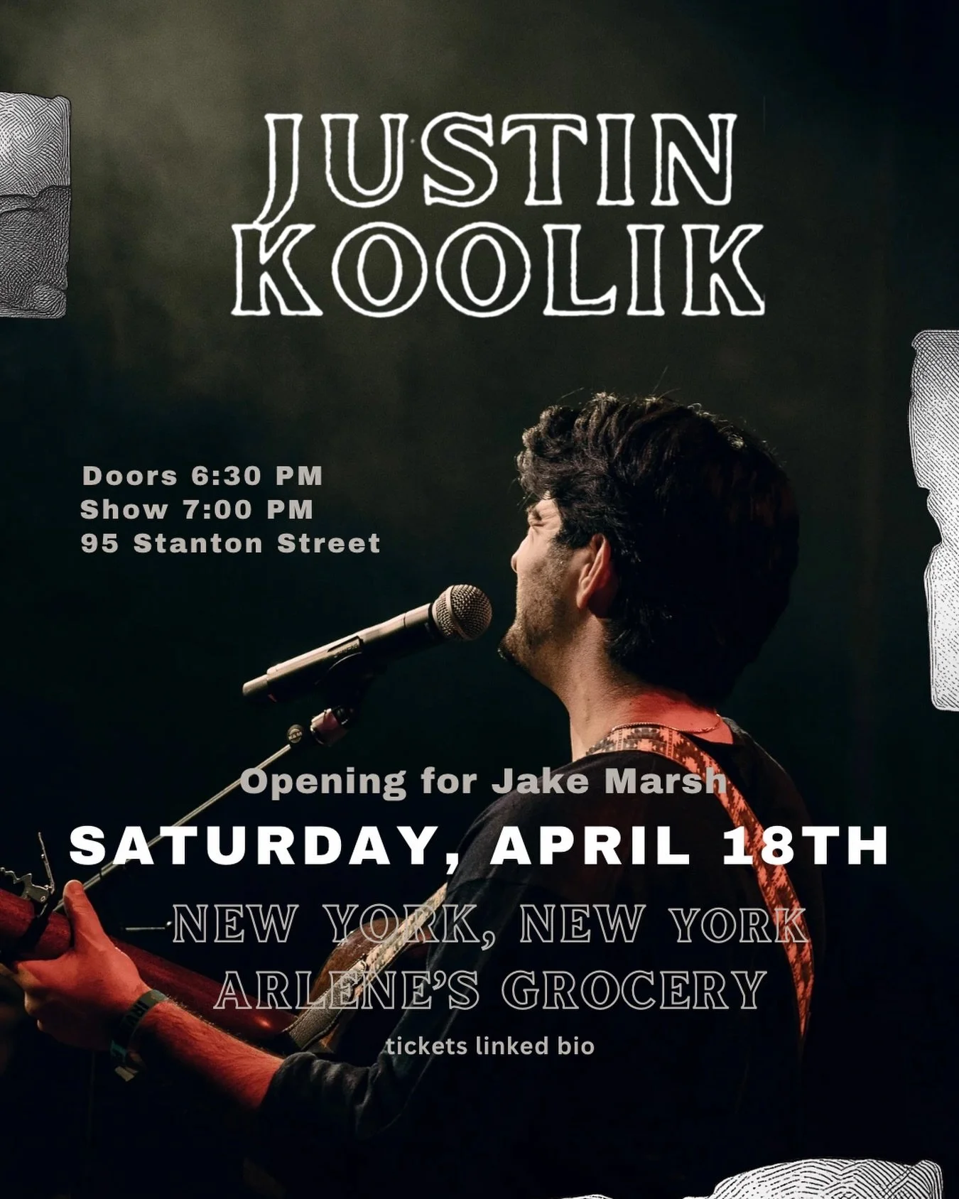 NEW YORK ANOTHER SHOW!! Opening for @jmashmash this weekend @arlenesgrocery tickets in bio seee you there!!!!