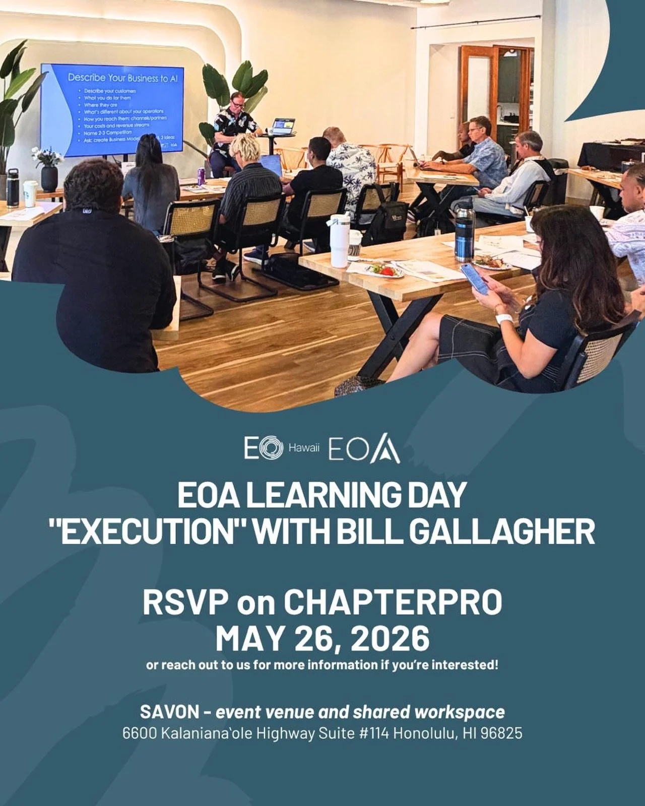 EO Accelerator Learning Day: &ldquo;Execution&rdquo; with Bill Gallagher

If you have a fellow entrepreneur who might be interested in this exclusive EO Accelerator experience and who qualifies for our program, please share the Eventbrite link!