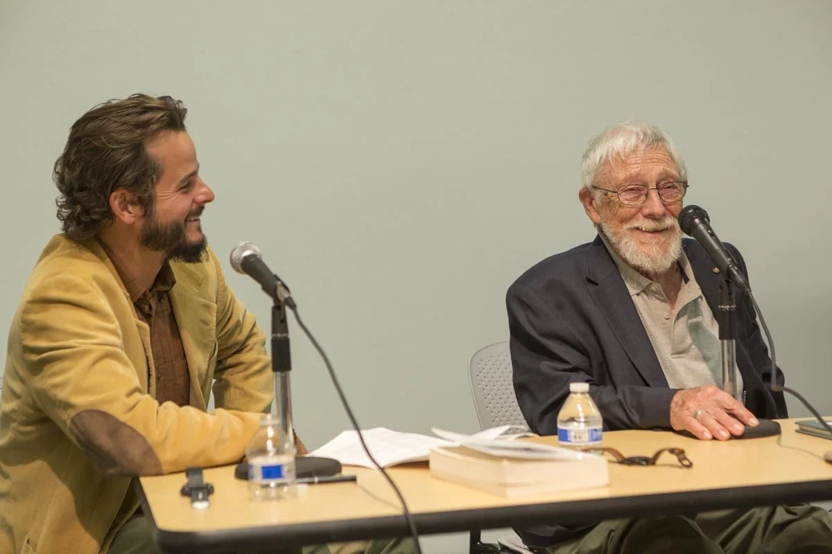Teddy with one of Whole Harvest Farm’s patron saints, Gary Snyder.