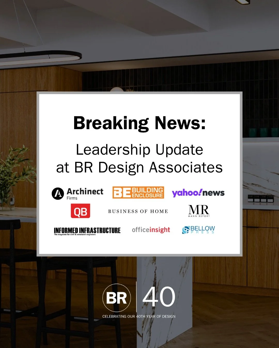 We&rsquo;re honored to be featured on @archinect , announcing key leadership promotions and a new hire as BR Design Associates continues to grow and evolve.

Celebrating 40 years of practice, this milestone reflects our commitment to thoughtful desig