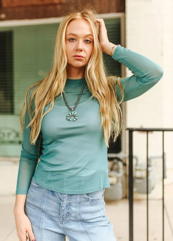 Teal Solid Mesh Top.jpg