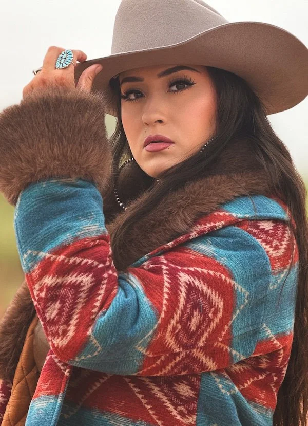 Jade Deep Red Aztec Wool Coat Close Up.jpg