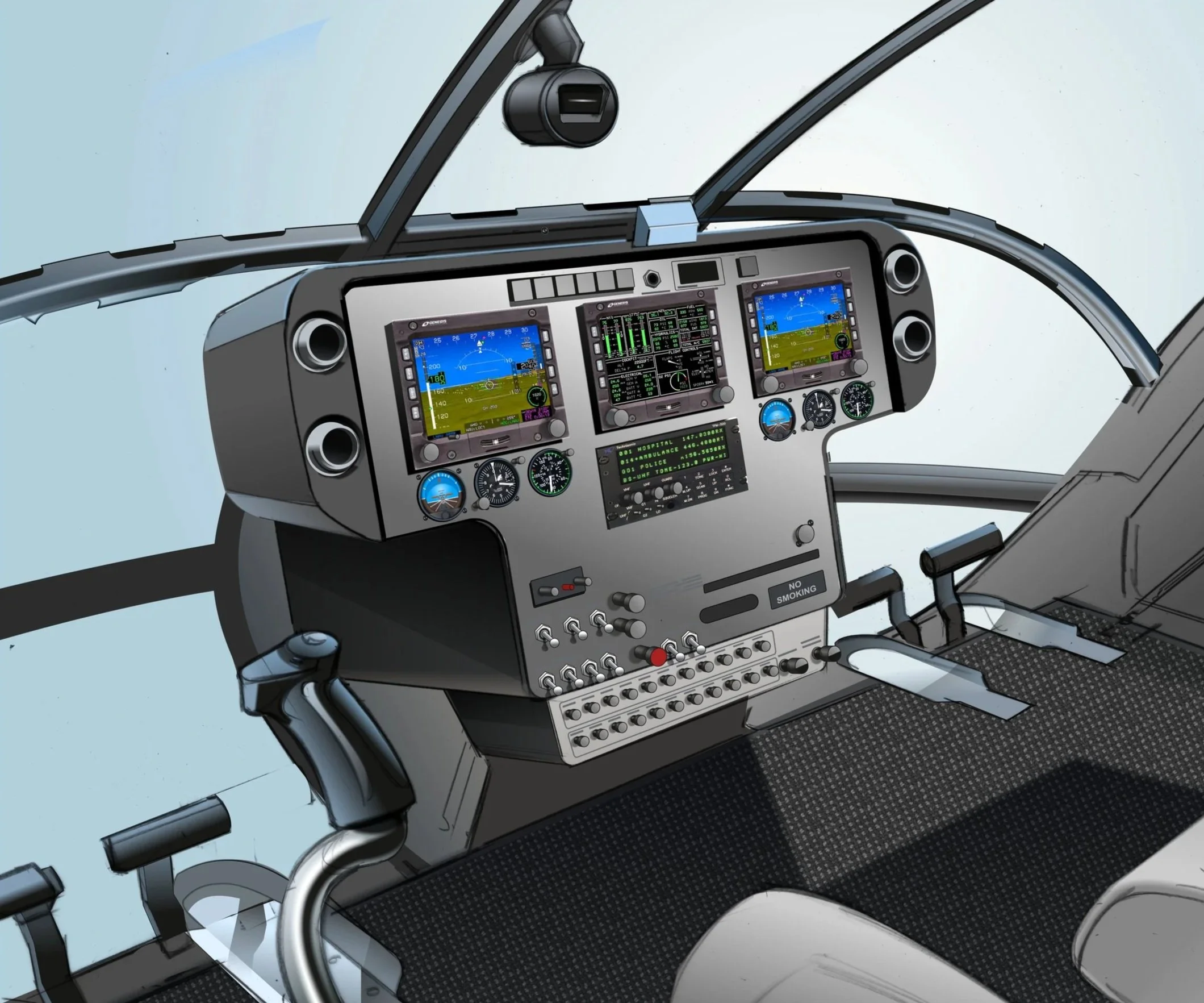 Panel concept for Schweizer Helicopter