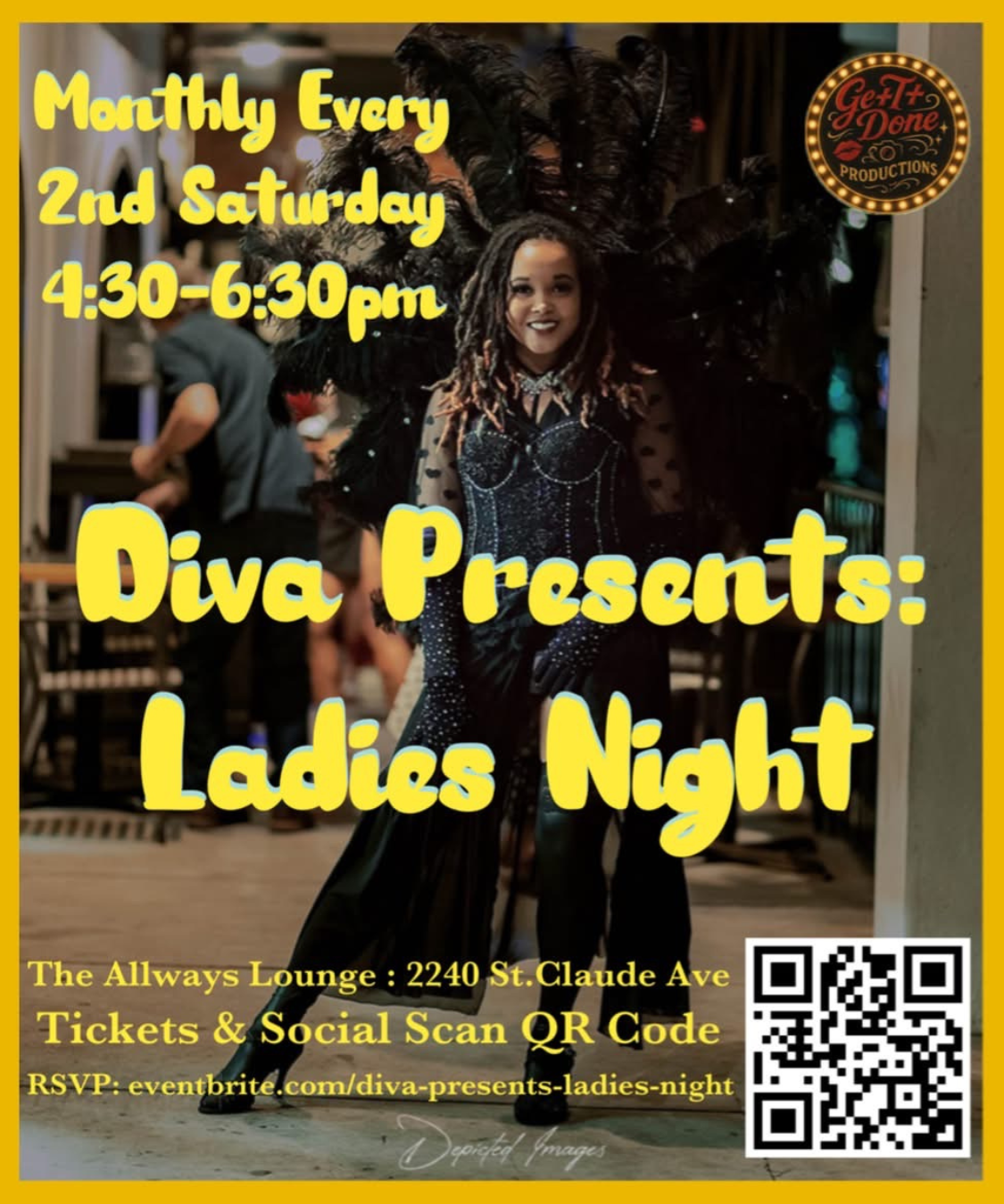 "LADIES Night" 
Get ready to sparkle and sip, babes - Diva Presents: LADIES Night is your ultimate girls' night out!
Time to sparkle and find your fire! Ladies night is your one stop shop for all things entertainment! This monthly show features live 