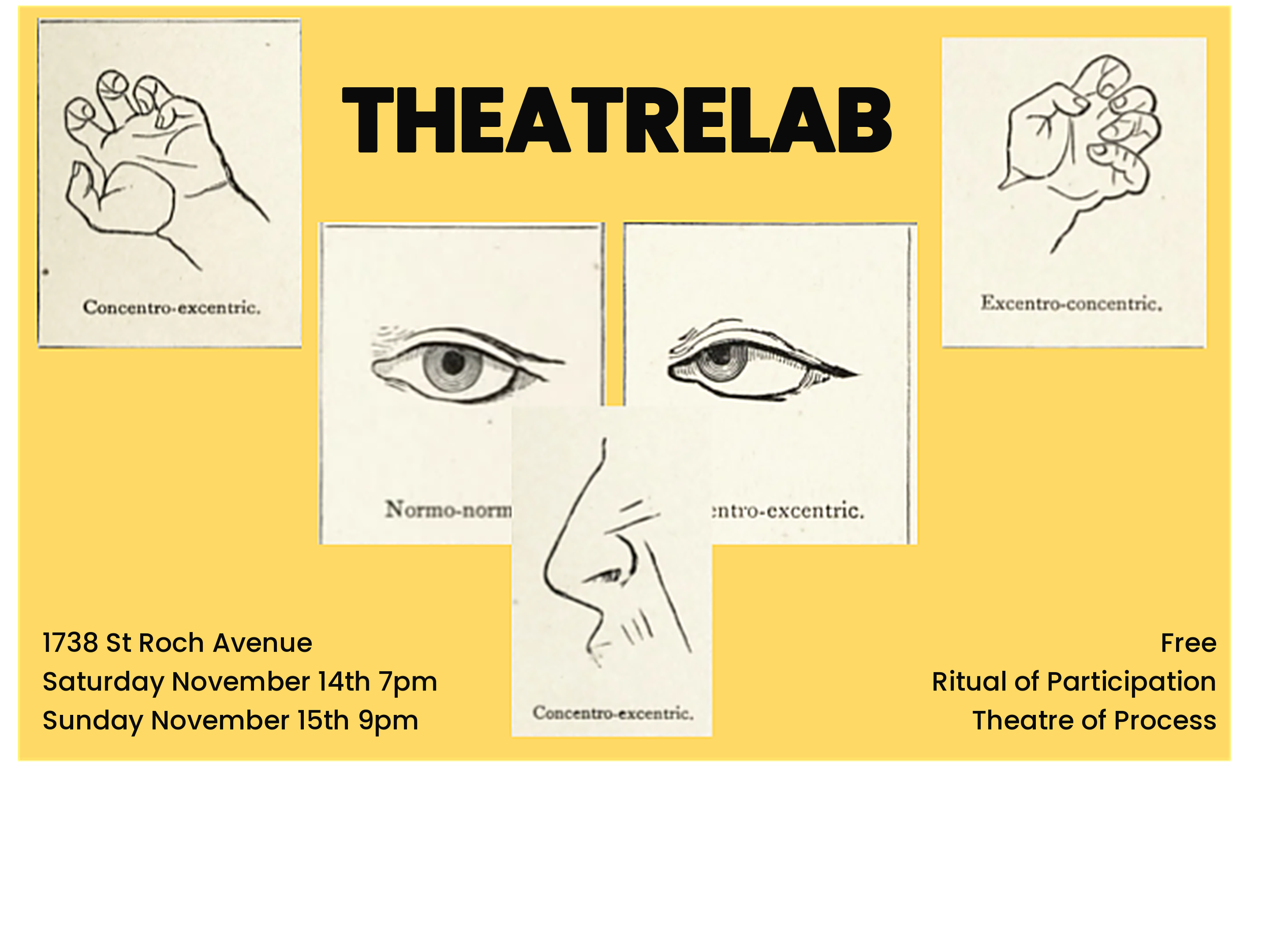 "THEATRELAB" Theatrelab is New Orleans space for practical exploration of theatre theories and techniques. These are informal and participatory sessions. To celebrate Fringe festival we will have two sessions: on Saturday at 7pm we will be exploring 