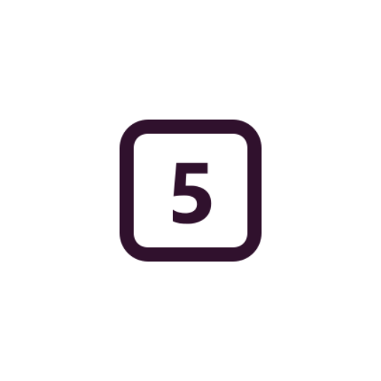 Number 5 inside a rounded square outline.